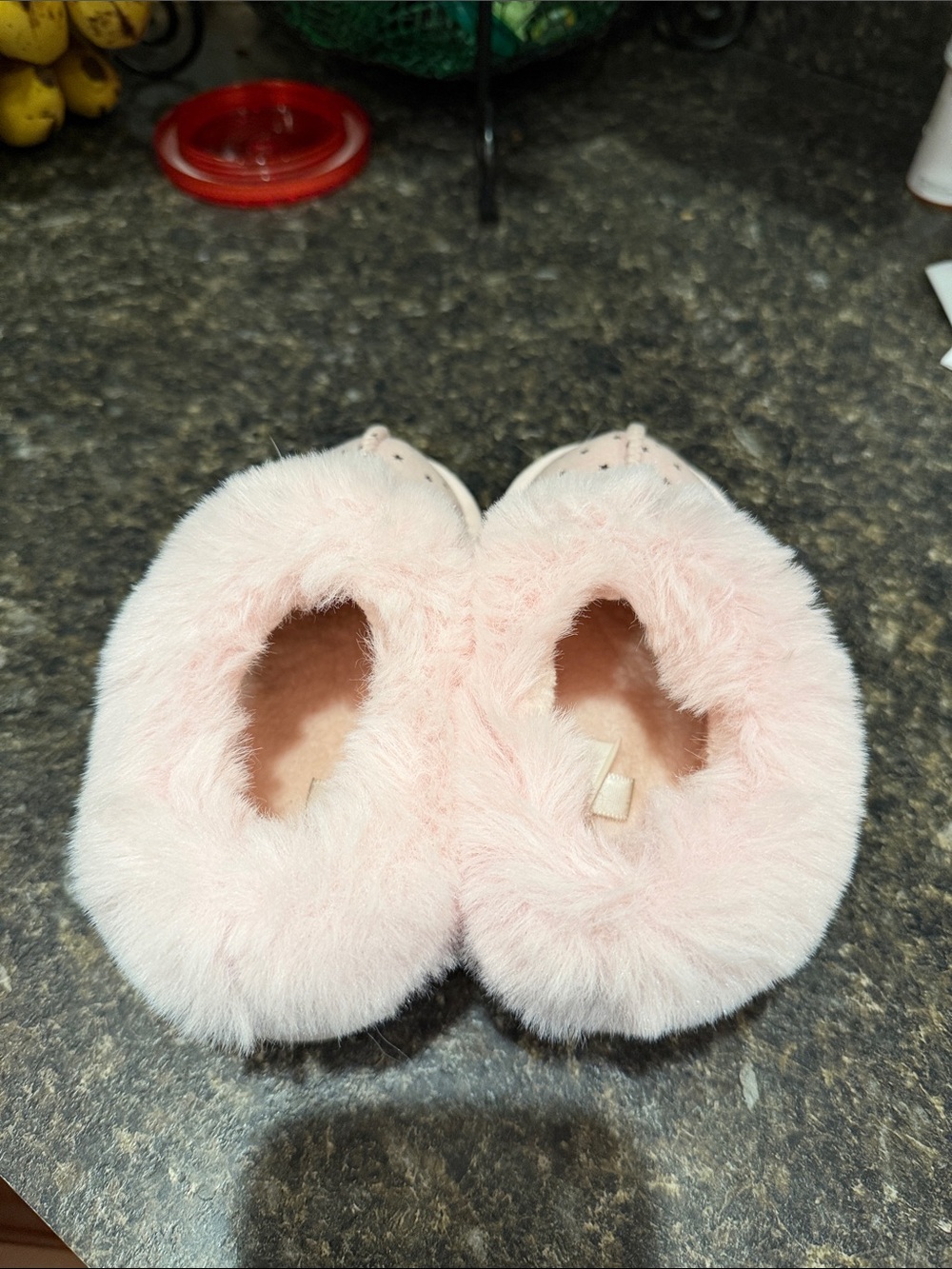 Kids Pink Faux-Fur Star Slip-On Slippers - Picture 2 of 3